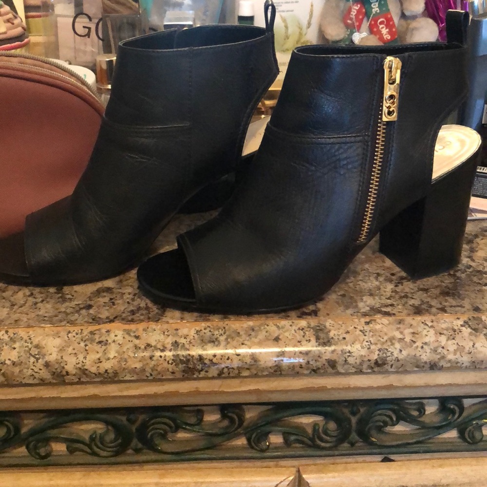 Black Peep toe Booties